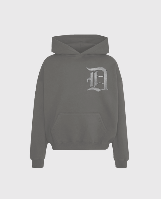 DEMONT "D" HOODIE CHARCOAL GREY